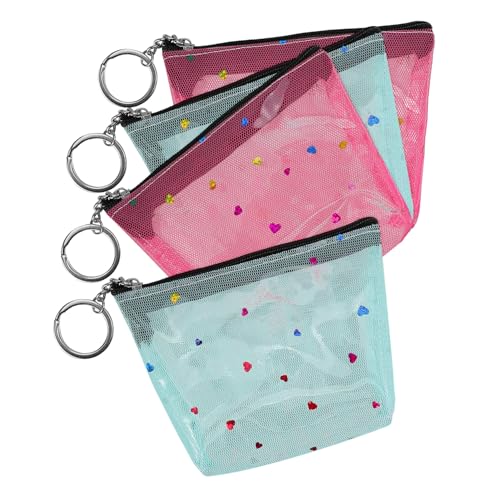 Veemoon 4stücke Klare Geldbörse Für Damen Kleine Brieftasche Mit Reißverschluss Durchsichtiger Geldbeutel Als Change Purse Praktisch Und Langlebig von Veemoon