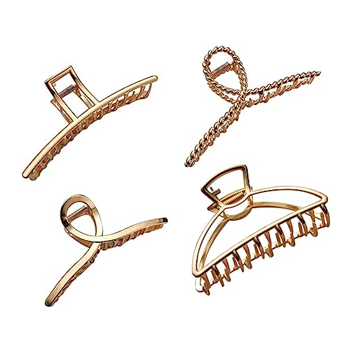 Veemoon 4 Stück Große Haarklammern Für Frauen Stilvolle Haarspangen Aus Flexiblem Material Für Dickes Haar Für Makeup Friseurbedarf Und Tägliche Anwendungen von Veemoon