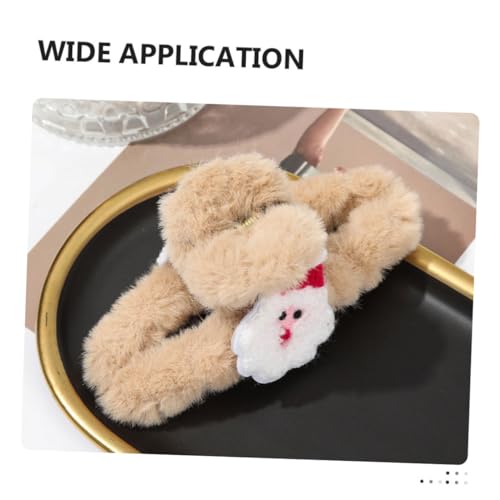 Veemoon 4 Stück Große Plüsch Haarklammern für Dickes Haar Weiche Langlebige Haarkrallen Rutschfeste Winter Haarspangen Teiliges Set Haaraccessoires für Damen und Mädchen zu Weihnachten von Veemoon