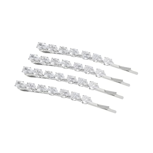 Veemoon 4 Stück Haarklammern mit Funkelnden Zirkonia Strasssteinen Metallische Haarspangen für Damen Vielseitige Accessoires für Hochzeit Party Alltag für Frauen und Mädchen von Veemoon