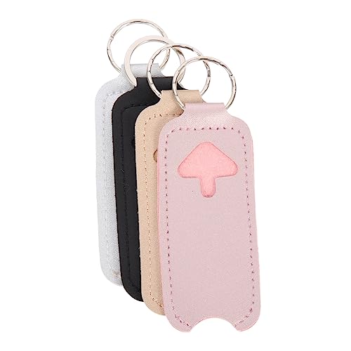 Veemoon 4stücke Tragbare Pu Lippenstift Halter Mit Schlüsselanhänger Make up Organizer Langlebig Für Reisen Alltag Lippenstift Aufbewahrungstasche in Schwarz Grau Orange Pink von Veemoon