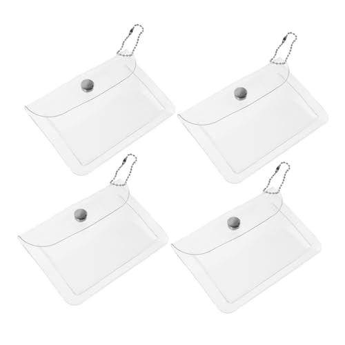 Veemoon 4stücke Transparente Aufbewahrungstasche Kleine Tragbare Tasche Kartenhalter Münztasche Reisetasche Make-up-Tasche Für Studenten Frauen Büro von Veemoon