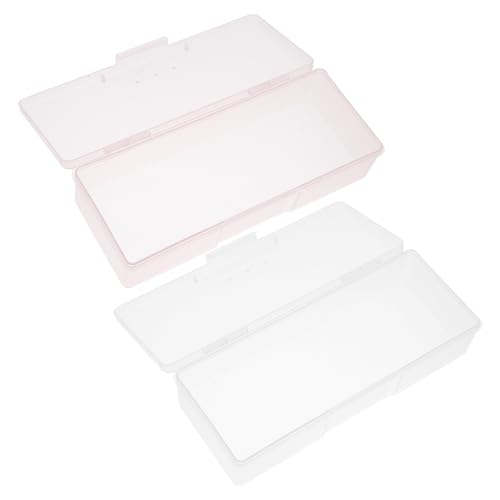 Veemoon 4 Stück Nagelpflege Aufbewahrungsbox mit Deckel Kompakter Maniküre Werkzeug Organizer für Pinsel Stifte und Kleine Kosmetikartikel Tragbarer Nagelbürsten Halter Leicht und von Veemoon