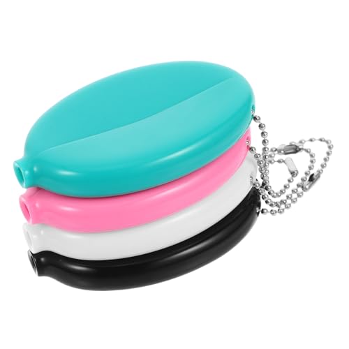 Veemoon 4stücke Münzbörse Aus PVC-Material in Kleiner Mit Kette Zum Aufhängen An Schlüsselbönden Oder Taschen Für Aufbewahrung Von Münzen Schlüsseln Und Kleinen Gegenständen Für Täglichen von Veemoon
