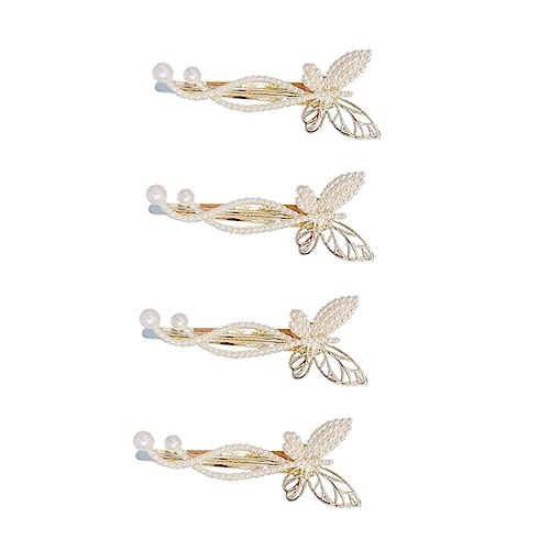 Veemoon 4 Stück Perlen Haarspange für Damen Hochzeits Haarnadel Seitliche Clips für Frisuren Vielseitig für Feiern und Festivals von Veemoon