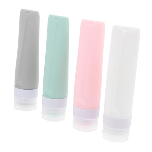 Veemoon 4 Stück Reise Flaschen Teilig Auslaufsichere Nachfüllbare Kosmetikbehälter für Shampoo Lotion Leicht Langlebig Handgepäcktauglich in Farben für Damen und Reisen von Veemoon