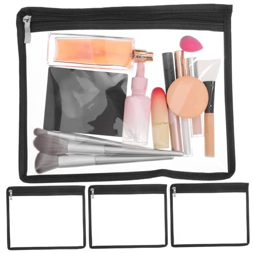 Veemoon 4stücke Zipper Aufbewahrungstaschen Aus Klare Kosmetiktaschen Für Make-up Bürobedarf Und Toilettenartikel Robuste Und Transparente Organizer Für Verschiedene Anwendungen von Veemoon