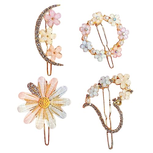 Veemoon 4 Stück Strass Haarspangen für Damen Blumen Haarclips für Haarstyling für Partys Hochzeiten und Tägliche Outfits von Veemoon
