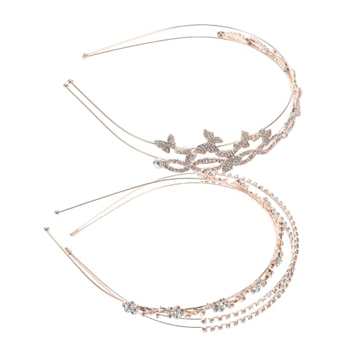 Veemoon 4stücke Haarband Für Blumenmädchen Abschlussballkrone Stirnband Mit Strasssteinen Kopfschmuck Für Hochzeit Party Braut Frau Mädchen Prinzessin Elegant Funkelnd Blume Schmetterling von Veemoon