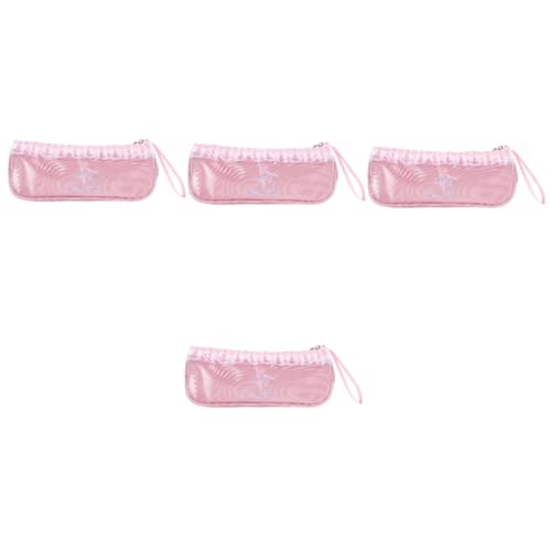 Veemoon 4 Stück Tasche für Tanzschuhe Tanztasche Mädchen Ballettschuhe Balletttasche Tanzschuhtaschen für Damen Ballettschuhtasche Damen Ballettschuhspeicher Polyester Rosa von Veemoon