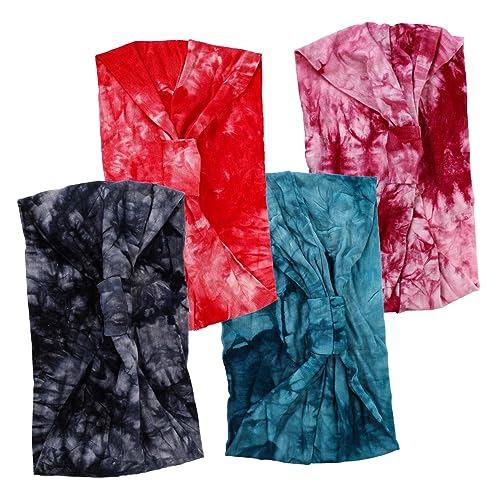 Veemoon 4stücke Yoga Haarband Für Damen Bohemian Stirnband Sport Stirnband Atmungsaktive Kopfbedeckung Verknotet Haarband Workout Schweißband Für Damen von Veemoon