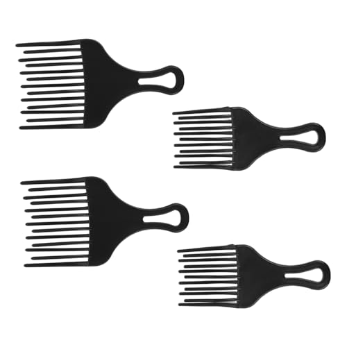 Veemoon 4 Stück Teiliges Breitzinkiges Haarkamm Kunststoff Afro Pick Kamm für Lockiges und Glattes Haar Ergonomisch Geformt zum Entwirren Frisieren und Styling für Damen und Herren von Veemoon