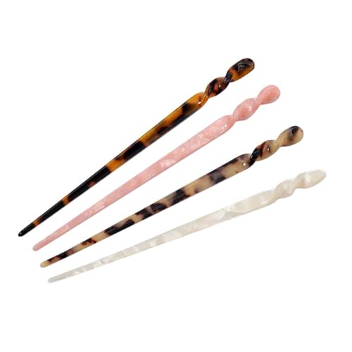 Veemoon 4 Stück Teiliges Damen Haarklammern im Klassischen Stil Haarnadeln für Dutt frisuren Vielseitige Haarspangen in Hellbraun Dunkelbraun und Rosa Fester Sitz für Langes Haar von Veemoon