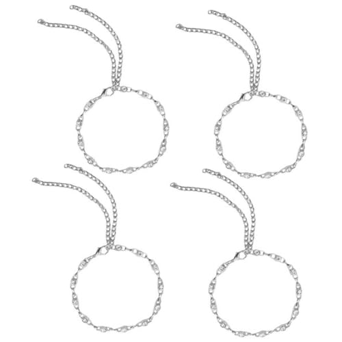 Veemoon 4 Stück Teiliges Damen High Heel Ketten Schmuck mit Modisches Schuhzubehör für Frauen Rutschfeste Ankle Kette für Stiefel Absätze Langlebig Einfach Anzubringen von Veemoon