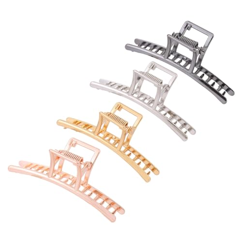 Veemoon 4 Stück Teiliges Großer Metall jaw Clips in Schwarz Gold Silber Roségold Langlebige Haarklammern für Damen und Mädchen Einfach zu Handhaben Eleganter Haarschmuck für Alltag und von Veemoon