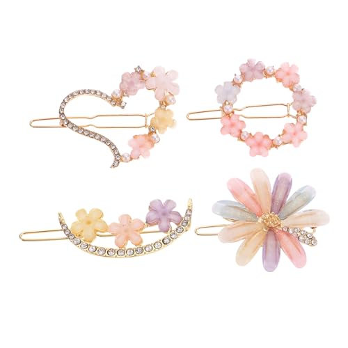 Veemoon 4 Stück Teiliges Haarklammern aus Metall mit Kristallverzierung Schicke Dekorative Haarspangen für Damen Vielseitig Passend zu Verschiedenen Frisuren und Anlässen von Veemoon