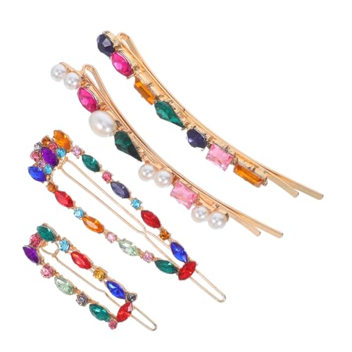 Veemoon 4stücke Haarnadeln Aus Legierung Mit Strass Stylische Haarspangen Als Ponyspange Haarzubehör Für Mädchen Bunte Haarclips Für Verschiedene Outfits von Veemoon