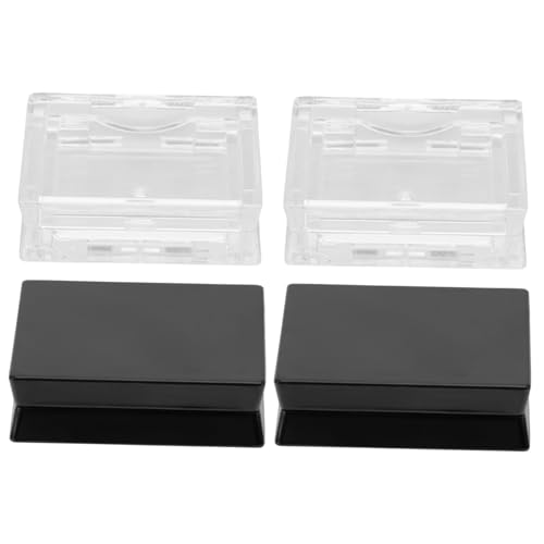 Veemoon 4 Stück Teiliges Leerer Quadratischer Lidschatten organizer aus Transparentem und Schwarzem Kompakte Kosmetikbox für Lidschatten Puder für Unterwegs und Tägliche Anwendung von Veemoon