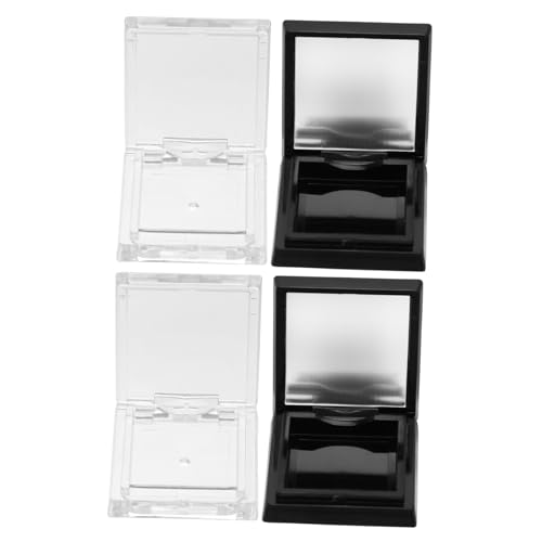 Veemoon 4 Stück Teiliges Lidschatten dosenset Transparent und Schwarz Quadratische Leere Schminkboxen zum DIY Make up Langlebig für Lidschatten Lippenstift und Foundation Kompakt für von Veemoon
