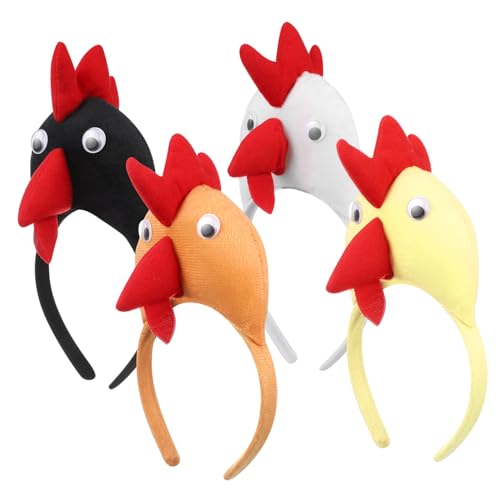 Veemoon 4 Stück Teiliges Masquerade Hühnerform Haarreif Buntes Festival Haarband mit Lustigem Design Leichtes Party Haarschmuck für Karneval Mottoparty Fasching und von Veemoon