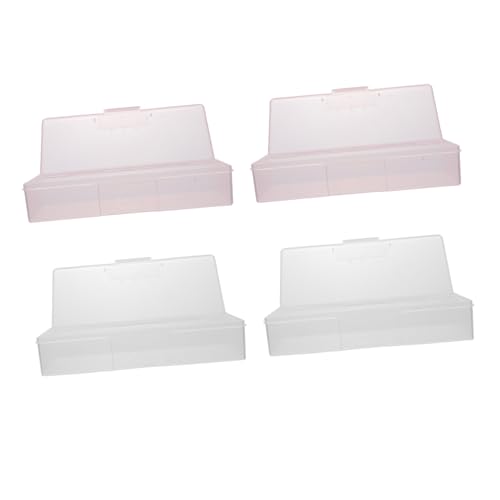 Veemoon 4 Stück Teiliges Nagel Maniküre Werkzeug Aufbewahrungsbox Kompakte Halbtransparente Organizer Langlebig und Praktisch für Nagelpolierwerkzeuge für Salon und Reise von Veemoon