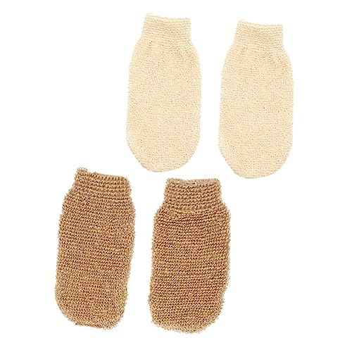 Veemoon 4 Stück Teiliges Peeling Handschuh Weiche Reich Schäumende Duschhandschuhe zur Sanften Körperpeeling Hautfreundlich Kompakt und Tragbar für Damen und Herren Effektives Bad und von Veemoon