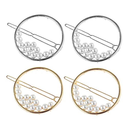 Veemoon 4 Stück Teiliges Runde Hohle Haarspangen mit Perlen Haarklammern für Damen Haaraccessoires für Hochzeit Geburtstag Festliche Anlässe von Veemoon