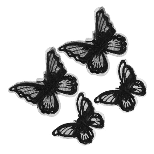 Veemoon 4 Stück Teiliges Schmetterling Haarspangen aus Spitze für Damen Stickerei Haarklammern mit Sicherem für Stilvolle Frisuren und Haarschmuck Deko von Veemoon