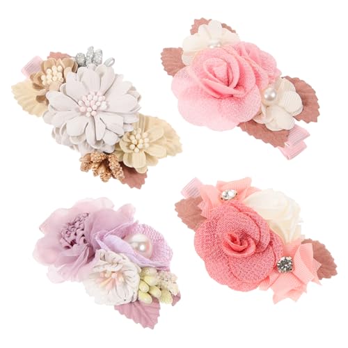 Veemoon 4 Stück Teiliges Set Blüten Haarklammern mit Funkelnden Strasssteinen Haarspangen für Damen Vielseitige Haaraccessoires für Geburtstage Hochzeiten und Festliche Anlässe von Veemoon
