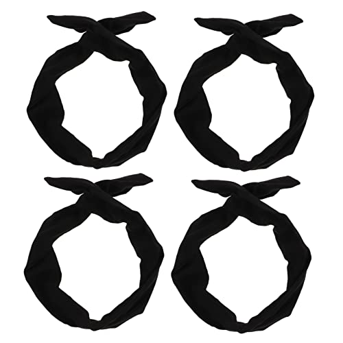 Veemoon 4 Stück Haar Schal Stirnband mit Schleife Verstellbare Draht Turban Stirnbänder für Damen Sport Spa Haarband für von Veemoon