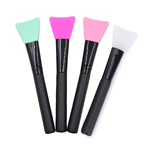 Veemoon 4 Stück Teiliges Silikon Pinsel Flacher Kopf Hautfreundlich Temperaturbeständig Wiederverwendbar für Gesichtsmaske Schlamm Körperlotion und Butter für Empfindliche Haut Profi und von Veemoon