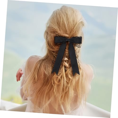 Veemoon 4 Stück Teiliges Spitzen Haarclip Große Haarschleifen mit Langen Bändern für Mädchen Teenager Vielseitiger Haarschmuck für Hochzeit und Alltag von Veemoon