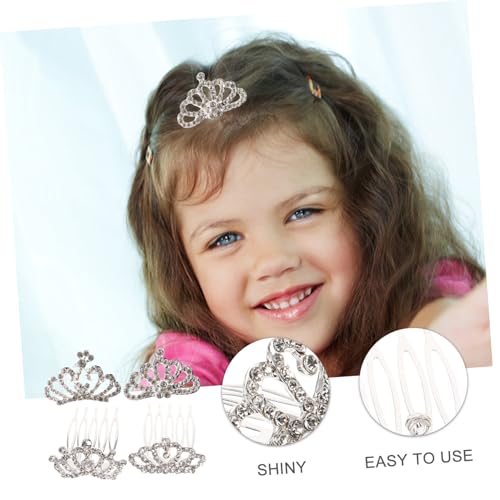Veemoon 4 Stück Teiliges Tiara mit Funkelndem Strass und Perlen Leichter Feenkamm Haarkamm für Mädchen Komfortabel und Elegant für Hochzeit Party Fotoshooting und Festliche Anlässe von Veemoon