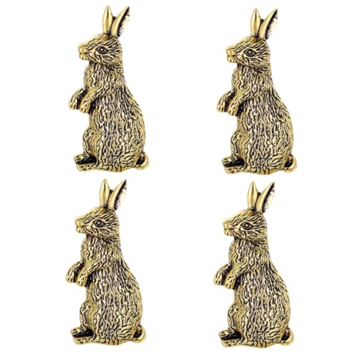 Veemoon 4 Stück Vintage Kaninchen Brosche für Damen Kreatives Cartoon Tier Accessoire für Kleidung Jacken Hüte Hochwertigem Legierungsmaterial Leicht Anzubringen zu Entfernen Partys von Veemoon