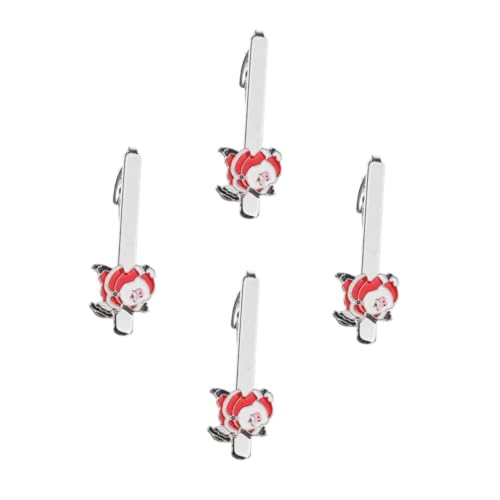 Veemoon 4 Stück Weihnachtsmann Krawattenklammer für Herren Dekorative Krawattennadel Langlebiger für Festliche Anlässe und Feiertagsfeiern für Weihnachtszeit von Veemoon