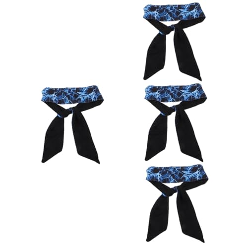 Veemoon 4 Stück Yoga Schweißband für Frauen Elastisches Kopfband mit Dekorativem Design für Sport Laufen Yoga Schweißabsorbierend Praktisch Leuchtendem Blitzblau von Veemoon