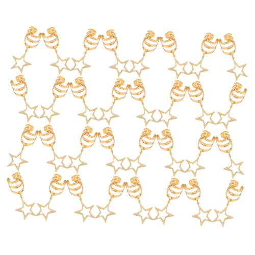 Veemoon 40 Stück Fünf Punkte Stirnring Stern Haarspangen für Dekorationen Goldene Hohle Stern Anhänger Metall Haar Schmuck für Dreadlocks Stilvolle Accessoires für und Mädchen von Veemoon