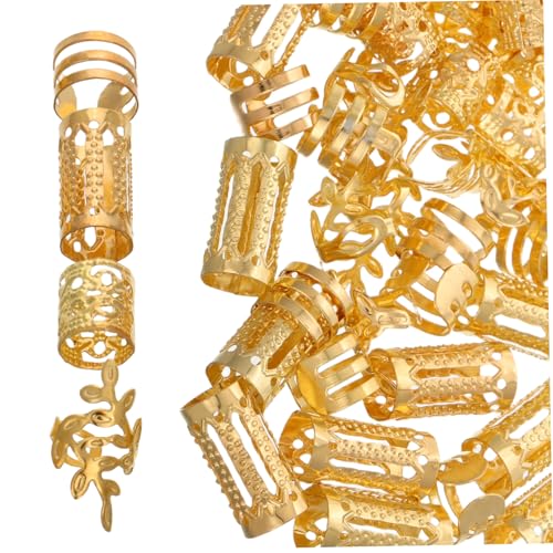 Veemoon 40stücke Hohl Metall Haar Ringe Für Frauen Zöpfe Haar Verlängerungsringe Mit Anhänger Für Haarschmuck Zopfschmuck Und Haaranhänger Für Mädchen Und Piraten Haarschmuck von Veemoon