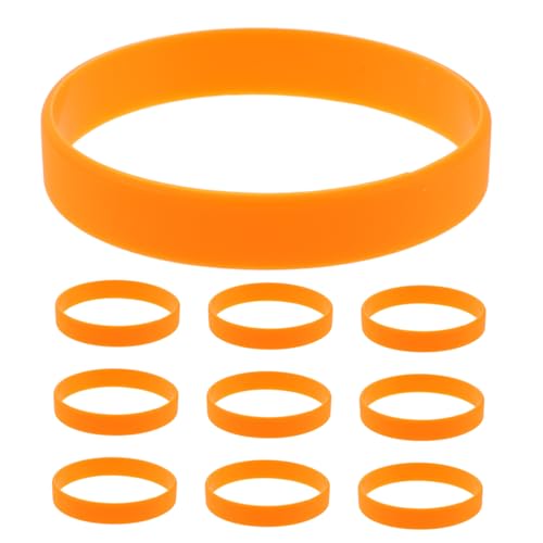 Veemoon 48 Stück Orangefarbene Silikonarmbänder Dehnbare Silikonbänder Silikonarmbänder Blanko Festivalarmbänder Eventarmbänder Identifikationsarmbänder Silicagel von Veemoon