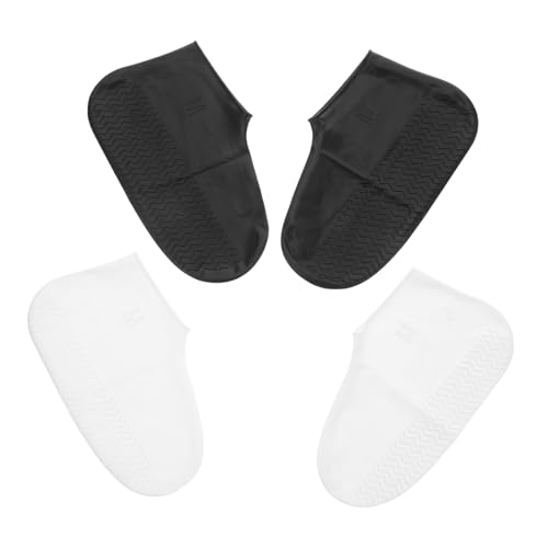 Veemoon 4Paar wasserdichte Silikon Überschuhe rutschfeste Wiederverwendbare Schuhüberzieher für Damen und Herren Elastisch Strapazierfähig für Regen und Outdoor-aktivitäten von Veemoon