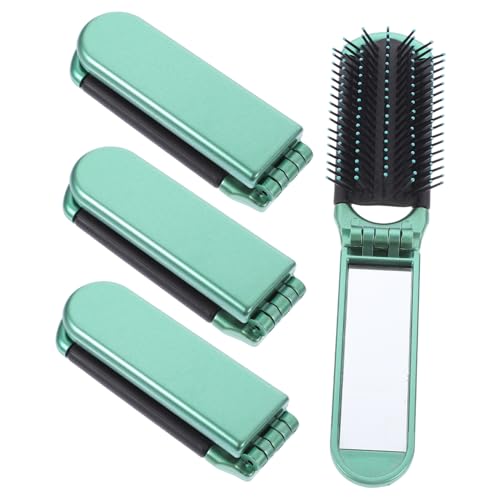 Veemoon Faltbarer Taschenkamm 4 Stück Kleiner Haarbürste mit Spiegel Tragbarer Klappkamm für Reisen Kompakte Klapphaarbürste für Männer Faltbare Reise Haarbürste von Veemoon
