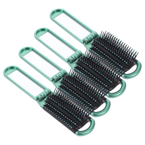 Veemoon 4 Stück Faltbare Haarbürste mit Spiegel Tragbare Reisehaarbürste Klappkamm für Damen und Herren Kompakt Leicht für Unterwegs Veemoon 4 Stück Faltbare Haarbürste mit Spiegel Tragbare Reisehaarbürste Klappkamm für Damen und Herren Kompakt Leicht für Unterwegs von Veemoon