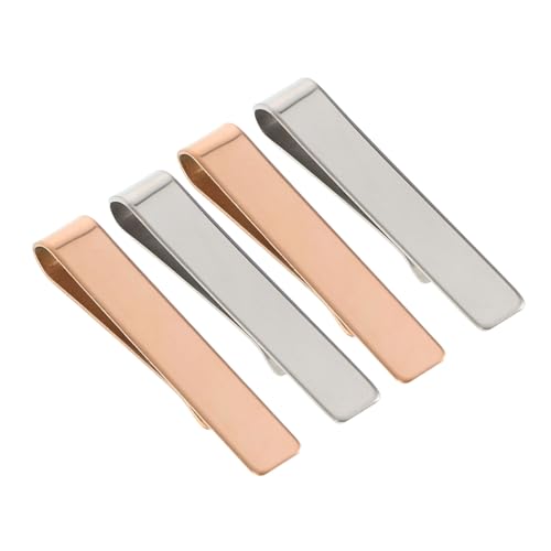 Veemoon 4 Stück Krawattenklammern für Herren Hochglanzpolierte Schmale Krawattenklammern für Formelle Anlässe Business und Hochzeit Stilvolles Accessoire für Anzüge von Veemoon