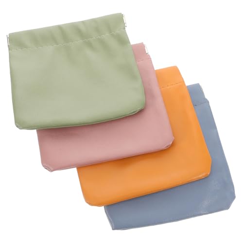 Veemoon 4stücke Lippenstiftaufbewahrung Mit Druckknopfverschluss Kleine Beutel Für Handtasche Münztäschchen Aus Pu-Material Organizer Für Make-up Und Wichtiges Zubehör Süßes Design von Veemoon