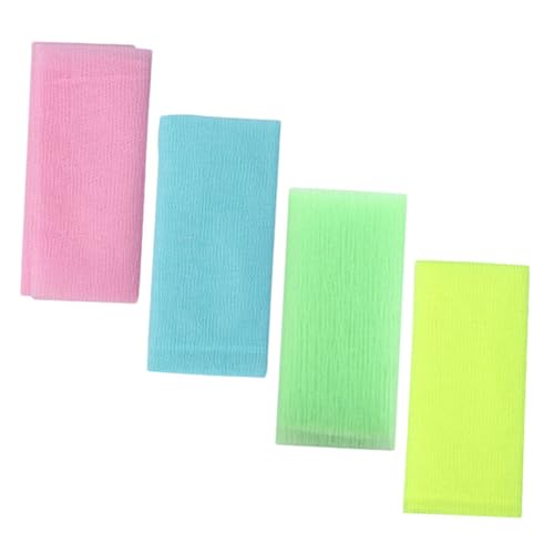 Veemoon 4stücke Nylon-badetücher Mit Beinschrubber Peeling-handtücher Für Duschtuch Peeling-schrubber Und Badewaschlappen Körperwaschlappen Für Hautpflege von Veemoon