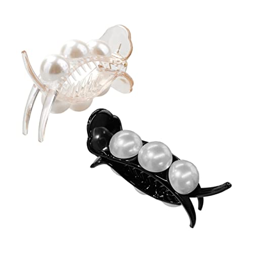 Veemoon 4Stücke Perlen Haarklammern für Damen Verstellbare Haar Clips Metall Haar Halter für Pferdeschwanz Haarschmuck für Alltag und Besondere Anlässe für Lange und Dünne Haare von Veemoon