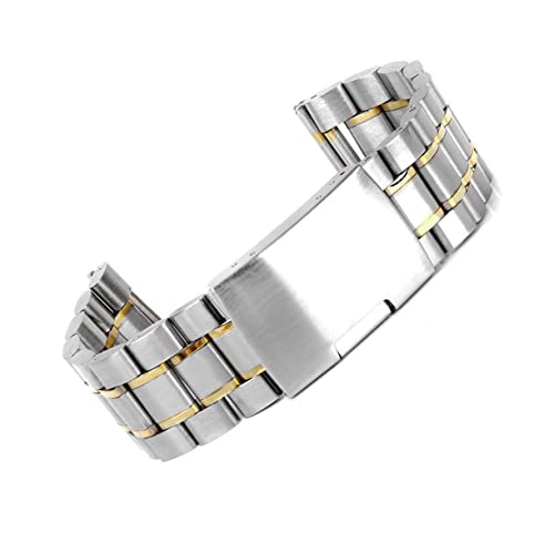 Veemoon 4stücke -uhrenarmband Mit Massiven Gliedern Gerades Ende Und Faltschließe Uhrenfederstegen Zum Ersetzen von Veemoon