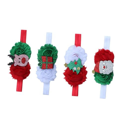 Veemoon 4er Set Weihnachts Haarbänder - Niedliche Elastische Stirnbänder Für Babys - Perfekt Als Festlicher Haarschmuck Zu Weihnachten von Veemoon