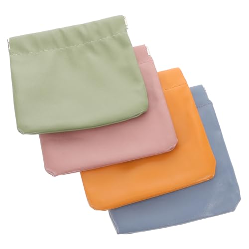Veemoon 4stücke Mini-Aufbewahrungstasche Mit Druckknopfverschluss Kleine Make-up-Tasche Für Handtasche Tragbare Münztäschchen Organizer-Tasche Aus Pu- Vielseitige Mini-geldbörse von Veemoon