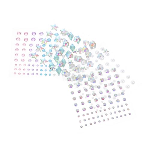 Veemoon 5 Blätter Selbstklebende Perlen und Strasssteine Gesichtsschmuck Sticker mit Perlen Diamanten Sternen Wiederverwendbare Face Jewels für Make Up Party Nail Art und Kreative von Veemoon